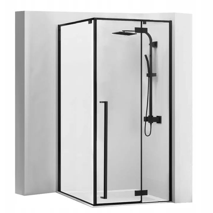 Hjørnebrusekabine Fargo 90x90x195 cm Sort