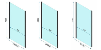 Hjørnebrusekabine 100x100x195 cm Klart Glas Krom