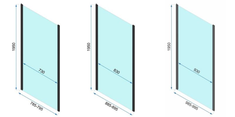 Hjørnebrusekabine 100x100x195 cm Klart Glas Krom