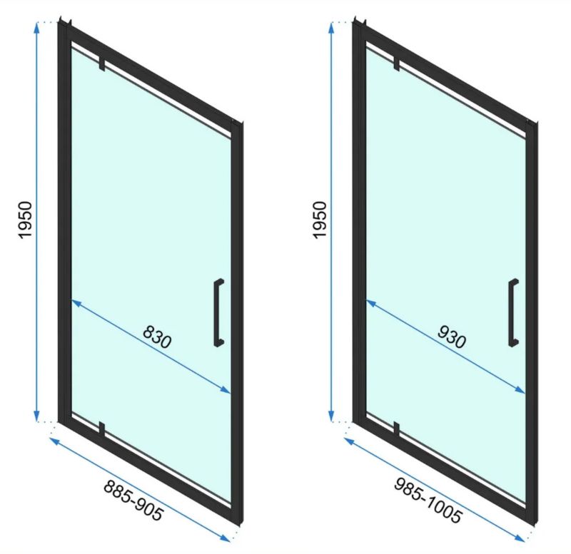 Hjørnebrusekabine 100x100x195 cm Klart Glas Krom