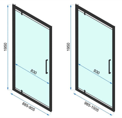 Hjørnebrusekabine 100x100x195 cm Klart Glas Krom