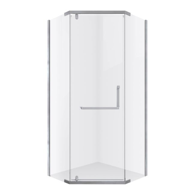 Durasan Diamond femkantet brusekabine 90 x 90 x 195 cm krom