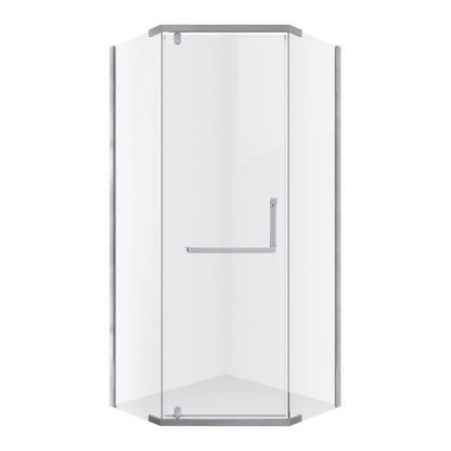 Durasan Diamond femkantet brusekabine 90 x 90 x 195 cm krom