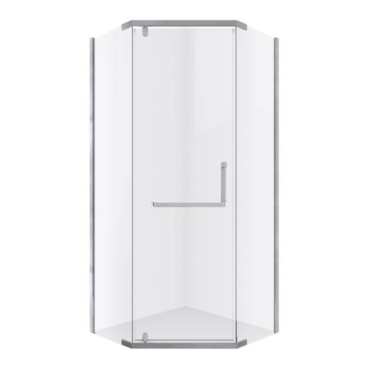 Durasan Diamond femkantet brusekabine 90 x 90 x 195 cm krom