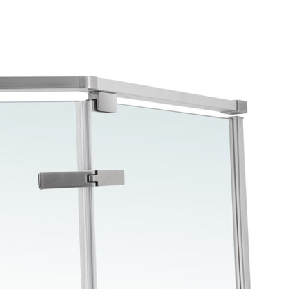 Femkantet Brusekabine 90x90 cm Krom/Transparent Aluminium