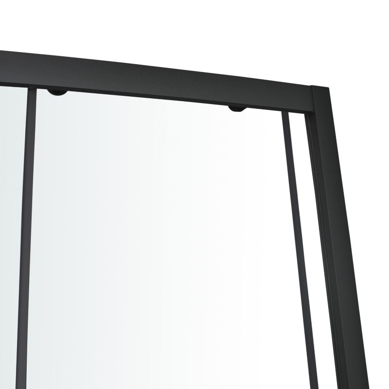 Halvrund brusekabine Arkell 80 x 80 cm med lav brusebund i mat‑sort