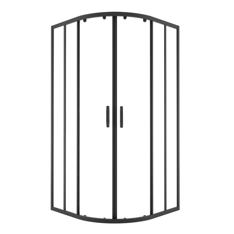 Półokrąglig Brusekabine 78-100x78-100 cm Sort | FLEXI R55 BLACK
