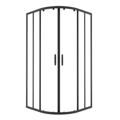 Półokrąglig Brusekabine 78-100x78-100 cm Sort | FLEXI R55 BLACK