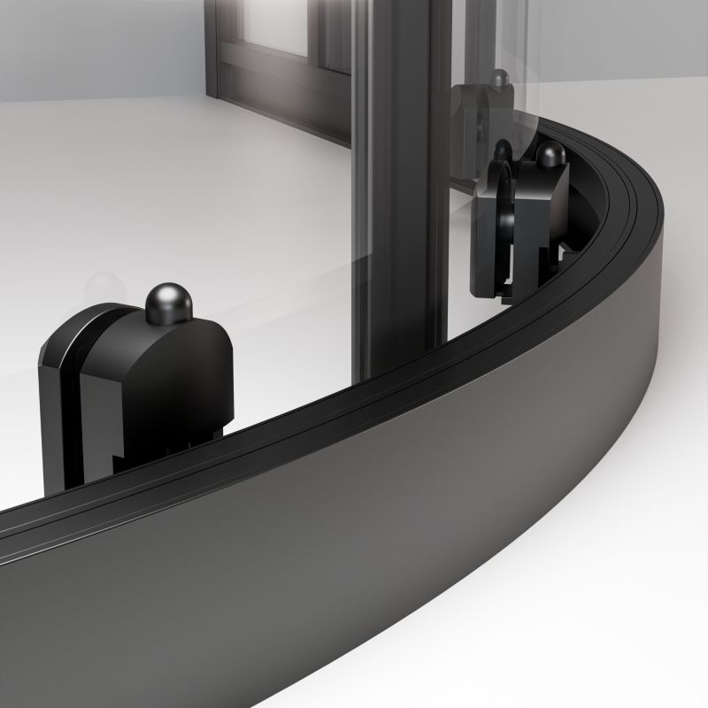 Półokrąglig Brusekabine 78-100x78-100 cm Sort | FLEXI R55 BLACK
