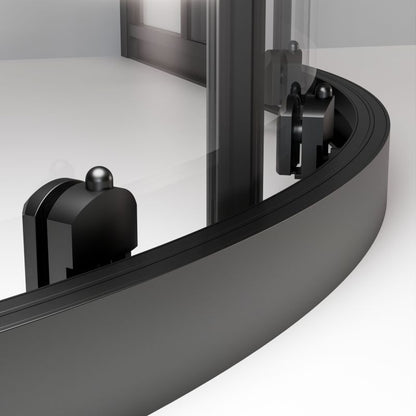 Półokrąglig Brusekabine 78-100x78-100 cm Sort | FLEXI R55 BLACK