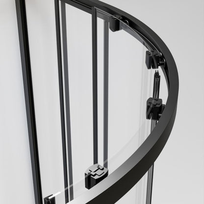 Półokrąglig Brusekabine 78-100x78-100 cm Sort | FLEXI R55 BLACK