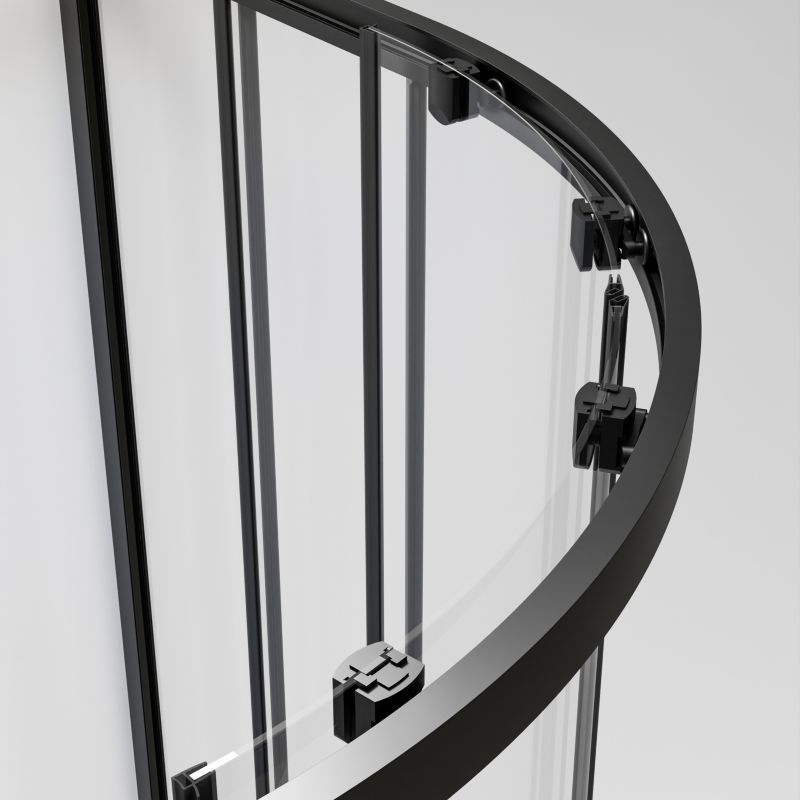Półokrąglig Brusekabine 78-100x78-100 cm Sort | FLEXI R55 BLACK