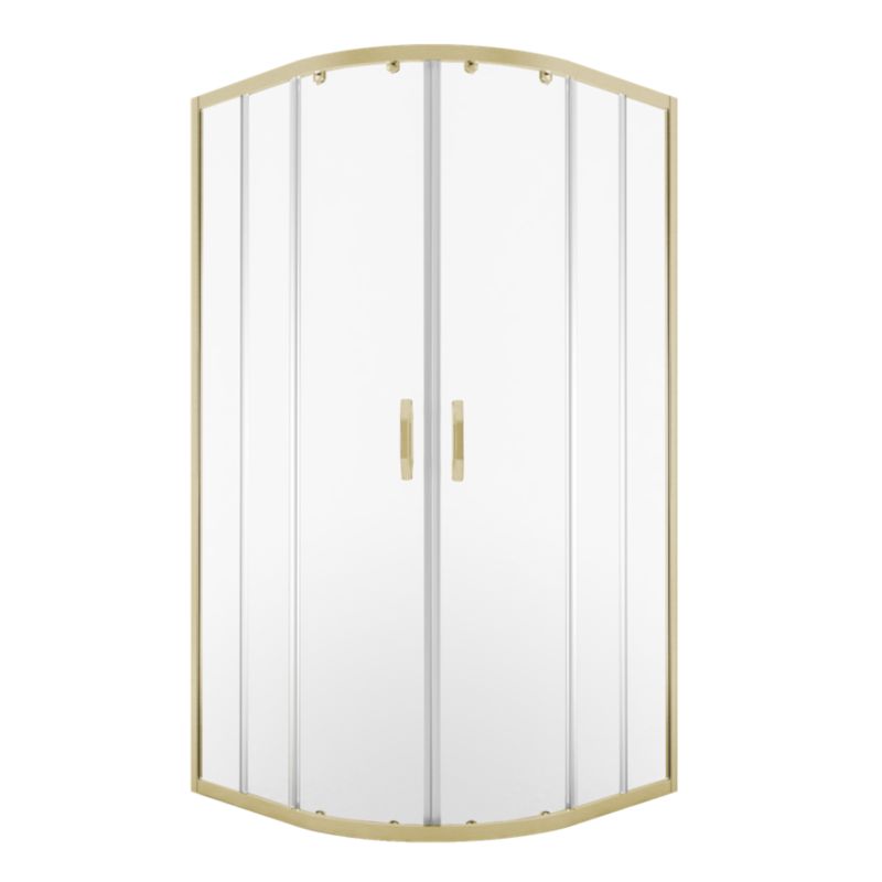 Halvrund Brusekabine Justerbar 78-100 x 78-100 cm Børstet Guld
