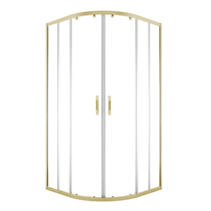 Halvrund Brusekabine Justerbar 78-100 x 78-100 cm Guld