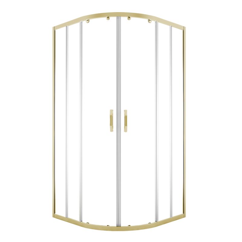 Halvrund Brusekabine Justerbar 78-100 x 78-100 cm Guld