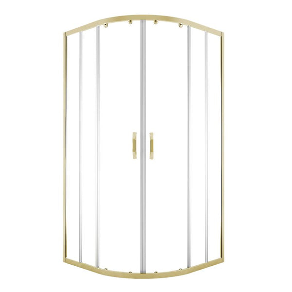 Halvrund Brusekabine Justerbar 78-100 x 78-100 cm Guld