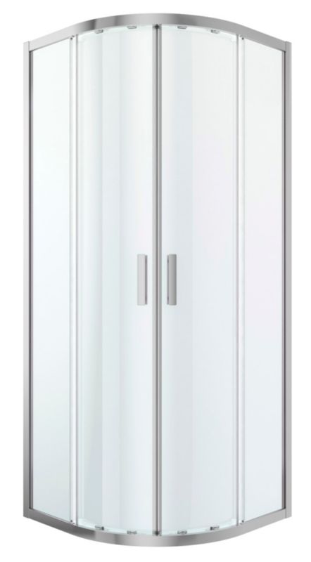 Halvrund brusekabine GoodHome Beloya 80 x 80 x 195 cm krom/transparent