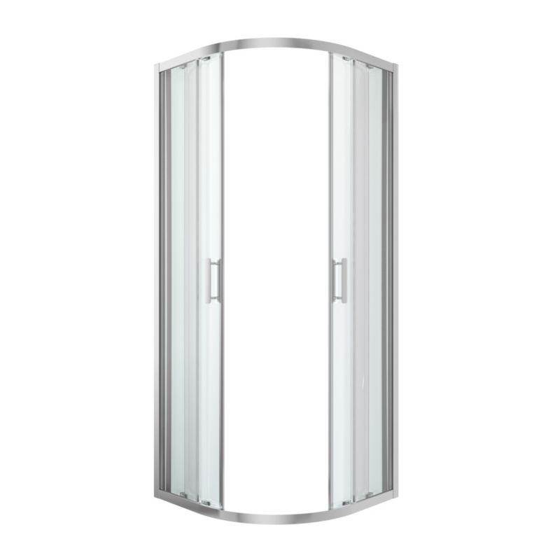 Halvrund brusekabine GoodHome Beloya 80 x 80 x 195 cm krom/transparent