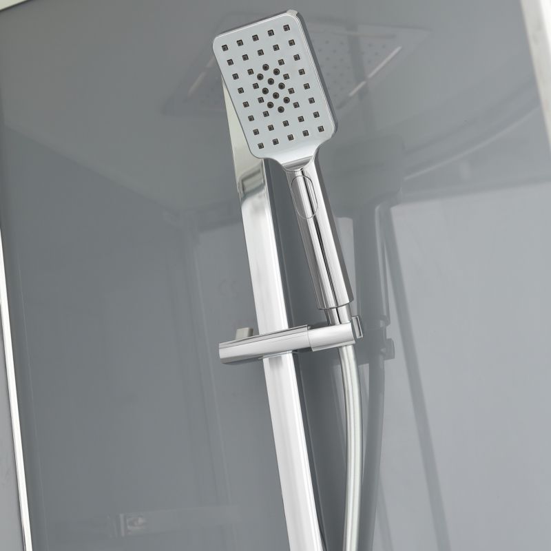 Halvrund brusekabine GoodHome Beloya 90 cm krom med hydromassage