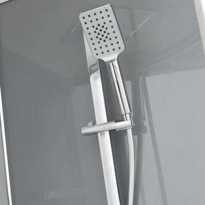 Halvrund brusekabine GoodHome Beloya 90 cm krom med hydromassage