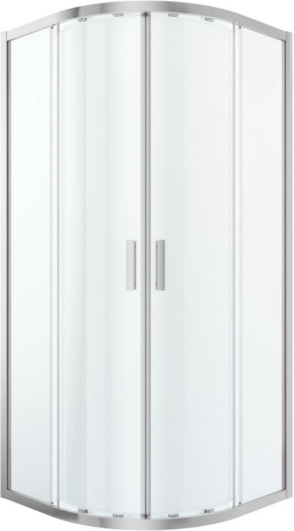 Halvrund brusekabine GoodHome Beloya 90 x 90 x 195 cm krom/transparent