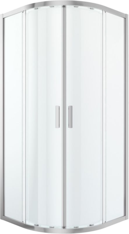 Halvrund brusekabine GoodHome Beloya 90 x 90 x 195 cm krom/transparent
