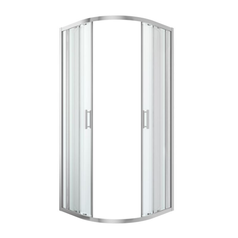 Halvrund brusekabine GoodHome Beloya 90 x 90 x 195 cm krom/transparent