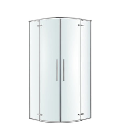 Halvrundt Brusekabine Ezili 90 cm Krom/Transparent