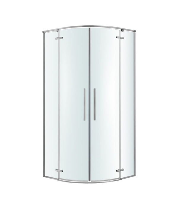 Halvrundt Brusekabine Ezili 90 cm Krom/Transparent