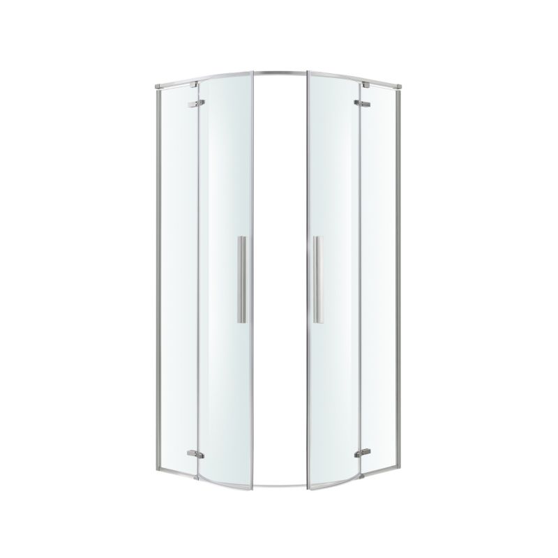 Halvrundt Brusekabine Ezili 90 cm Krom/Transparent