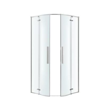 Halvrundt Brusekabine Ezili 90 cm Krom/Transparent