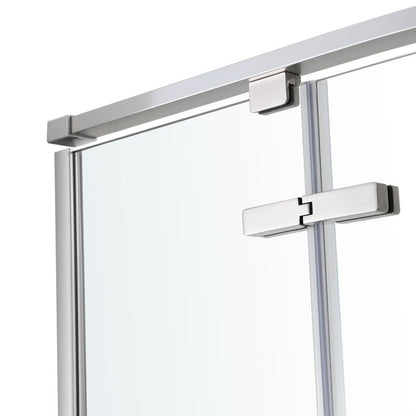 Halvrundt Brusekabine Ezili 90 cm Krom/Transparent