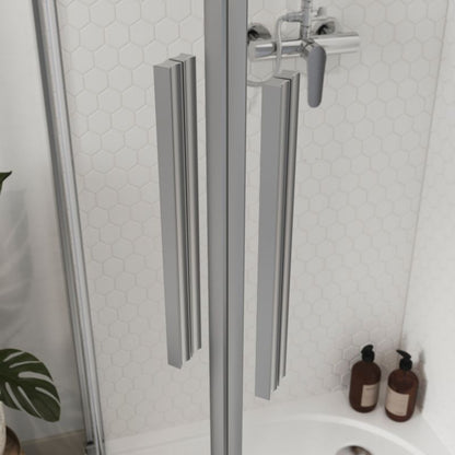 Halvrundt Brusekabine Ezili 90 cm Krom/Transparent