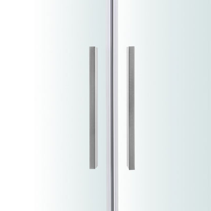 Halvrundt Brusekabine Ezili 90 cm Krom/Transparent