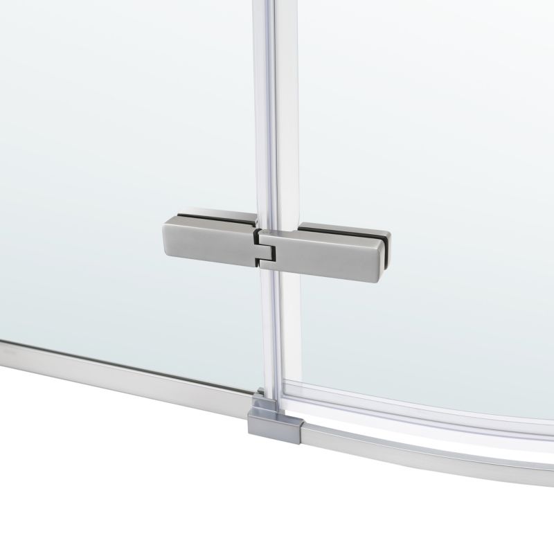 Halvrundt Brusekabine Ezili 90 cm Krom/Transparent