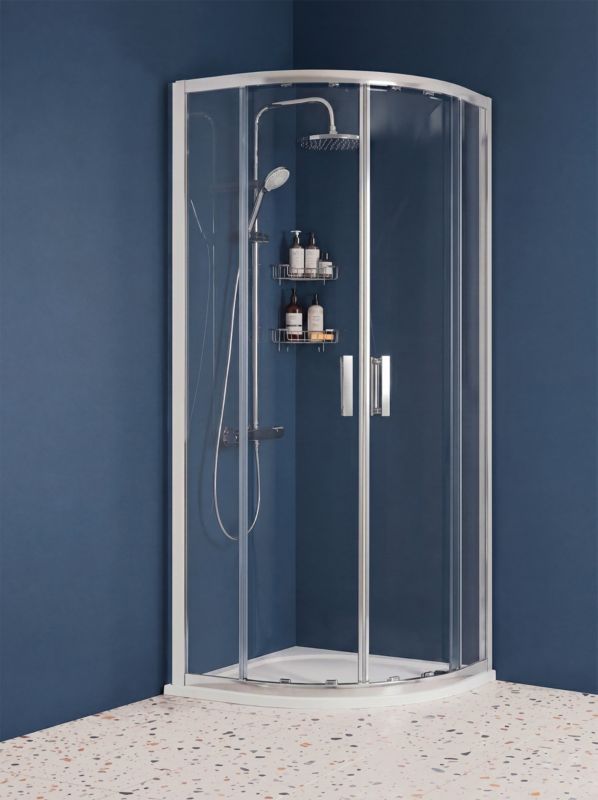 Halvcirkelformet Brusekabine Ledava 80x80x195 cm Krom