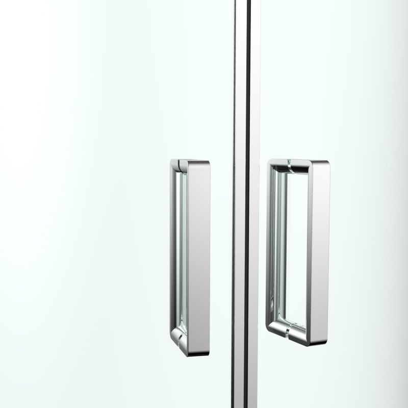 Halvcirkelformet Brusekabine Ledava 80x80x195 cm Krom
