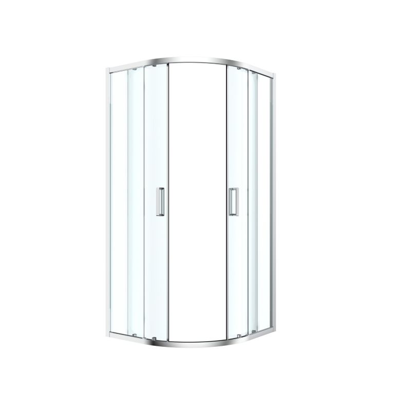 Halvrund Brusekabine 90x90x195 cm Krom/Transparent