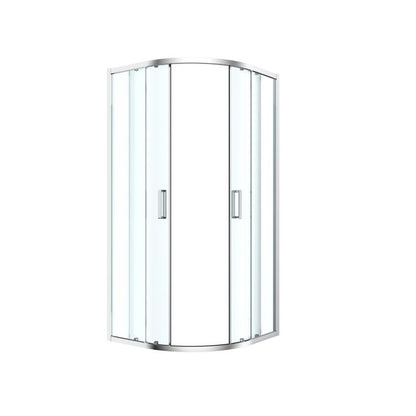 Halvrund Brusekabine 90x90x195 cm Krom/Transparent