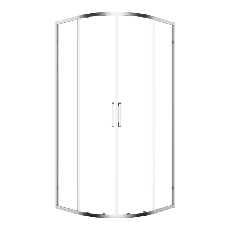Halvrund Brusekabine 90 cm Krom Gennemsigtigt Glas
