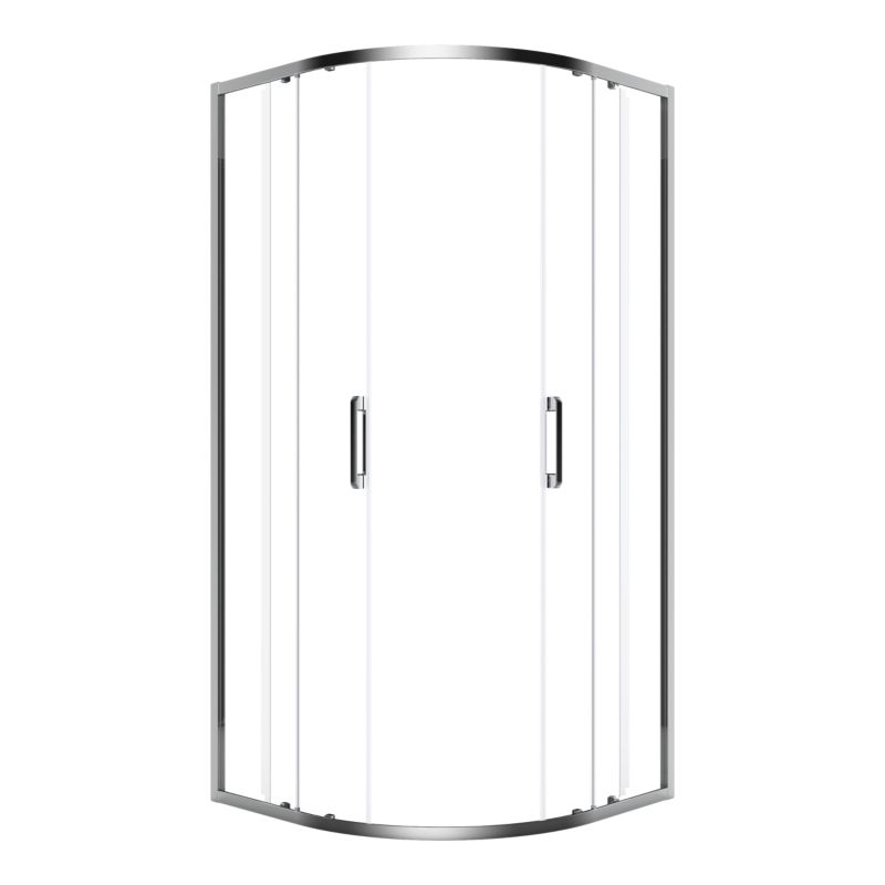 Halvrund Brusekabine 90 cm Krom Gennemsigtigt Glas