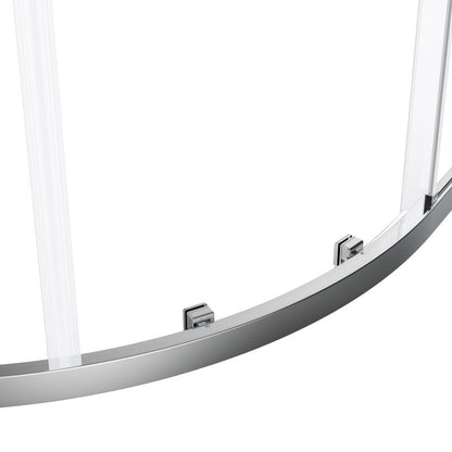 Halvrund Brusekabine 90 cm Krom Gennemsigtigt Glas