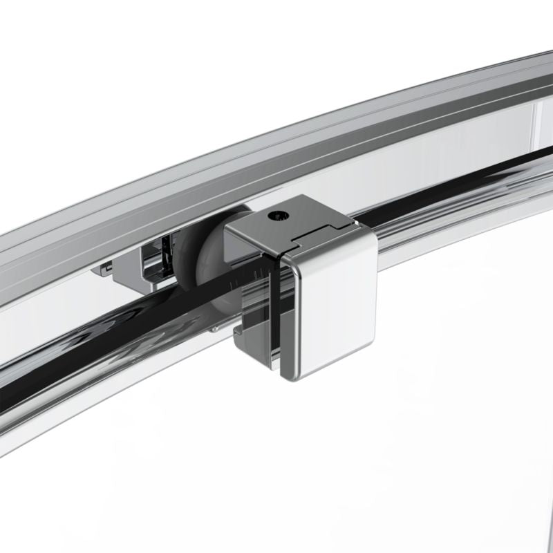 Halvrund Brusekabine 90 cm Krom Gennemsigtigt Glas