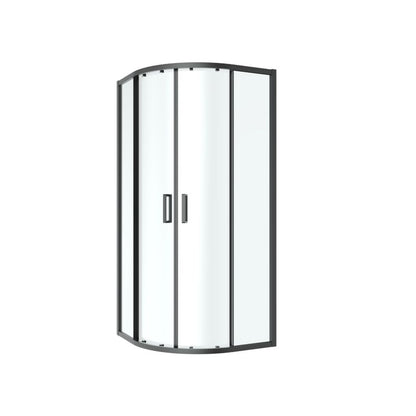 Halvrund brusekabine Ledava 90 x 90 x 195 cm mat sort / transparent