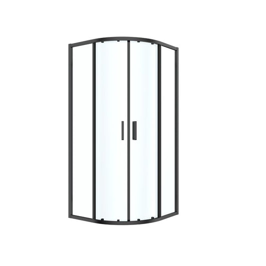 Halvrund brusekabine Ledava 90 x 90 x 195 cm mat sort / transparent