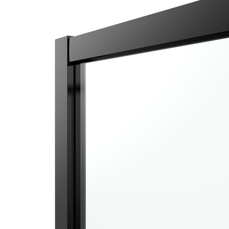 Halvrund brusekabine Ledava 90 x 90 x 195 cm mat sort / transparent