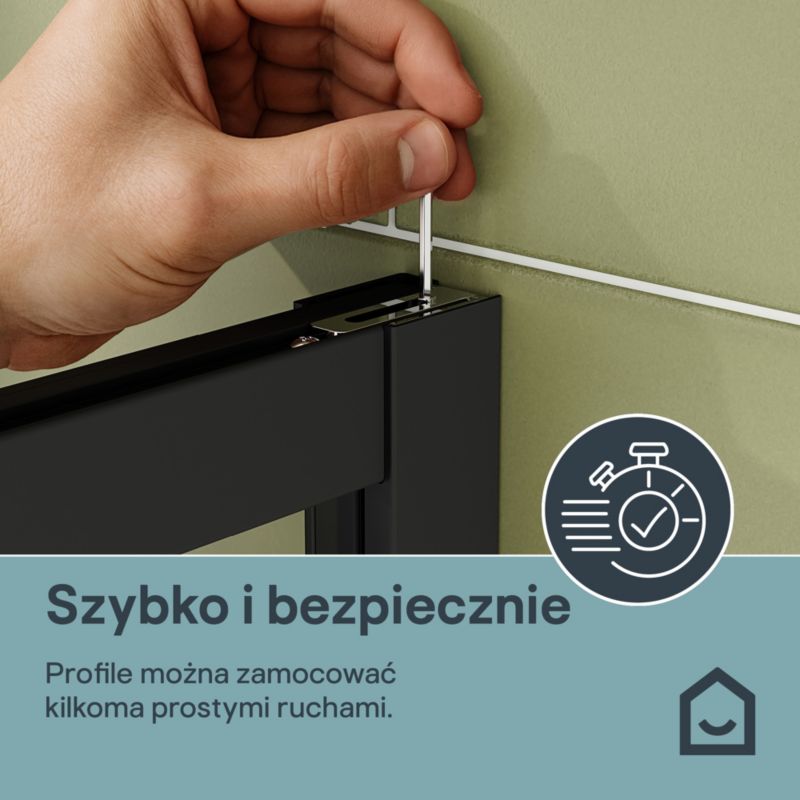 Halvrund Brusekabine 90x90x190 cm Sort/Transparent
