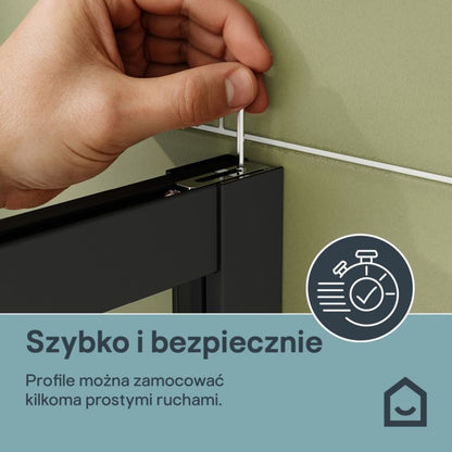 Halvrund Brusekabine 90x90x190 cm Sort/Transparent