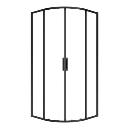 Halvrund Brusekabine 90x90x190 cm Sort/Transparent