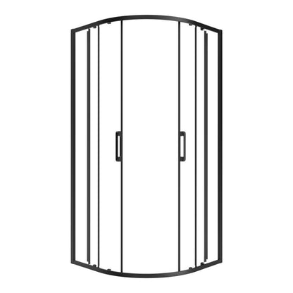 Halvrund Brusekabine 90x90x190 cm Sort/Transparent
